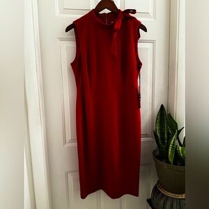 Calvin Klein Bow-neck Sheath Dress, Red, Size 14
NWT